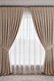 Beige Velvet Textured Background Curtain Single Panel 1/2.5 Medium Pleat Plain Simple Suitable for Any Room - 4