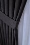 Anthracite Velvet Textured Background Curtain Single Panel 1/2.5 Medium Pleat Plain Simple Suitable for Any Room - 2