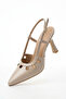 Women's High Heel Shoes Slingback Pointed Toe Buckle Thin Heel Low-Cut Stylish Model - 4