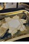 3 Pieces Stone Engraved Tulip Patterned Cocktail Coffee Presentation Napkins - 3