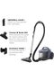 2000W Bagless Vacuum Cleaner with Cyclone Technology, 2L Dust Capacity, HEPA Filtration, Carpet & Hard Floor Nozzle, Lightweight Compact Design, 8m Cleaning Radius – EFC52512 - 2
