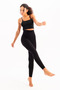 High-Waisted Slimming Laser-Cut Black Women's Sports Leggings - Active - 3