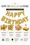 Happy Birthday Foil Balloon Banner Set 16 Inch Gold Letters Party Decoration - 5