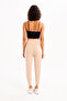 High Waist Elastic Pocket Relaxed Cut Jogger Beige Women's Tracksuit Bottoms - Beat - 5