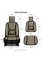 Auto Straw Bamboo Cushion Front Black Double Set with Waist Support Anti-Sweat Wf-1068 - 4