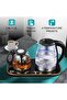 2-in-1 Electric Kettle & Glass Tea Maker Set, 1.8L Glass Water Kettle + 1.2L Tea Pot - 3
