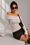 Women's Beige Soft Textured Body-Hugging Madonna Collar Blouse - 3
