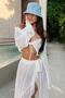 Women's White Waist-Tie Tulle Pareo Skirt - 3