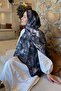 Floral Pattern Lara Soft Shawl Black - 4