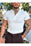Slim Fit Ribbed Tshirt with Buttoned Collar - 3