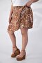 Women's Plus Size Patterned Shorts Skirt - 8