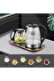 2-in-1 Electric Kettle & Glass Tea Maker Set, 1.8L Glass Water Kettle + 1.2L Tea Pot - 4