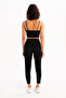 High Waist Elastic Pocket Relaxed Cut Jogger Black Women's Tracksuit Bottoms - Beat - 5