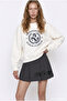 Text and Horse Printed Sweatshirt Ecru