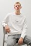 Men's Woven Casual Trend White Sweatshirt - 3