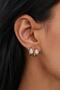 Solitaire Gold Huggie Hoop Earrings