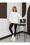 Women's Crew Neck Comfortable Wool Blend 2Nd Product 1 Tl White Sweatshirt - 4