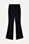Women's Black Flare Fit Knitted Pants - 6