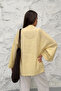 Women's Hakim Collar Brit Buttoned Fringe Detailed Wide Sleeve Jacket Kimono 0133 - Yellow - 5