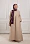 V-Stitched Muslin Dress Stone - 2