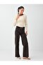 Bitter Brown High Waist Wide Leg Cotton Tencel Trousers - 4