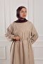 V-Stitched Muslin Dress Stone - 7