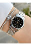 Women's Wristwatch with Black Dial, Silver Case, and Calendar - 3