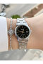 Women's Wristwatch with Black Dial, Silver Case, and Calendar - 4