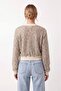 Sequined Bomber Jacket Beige - 3