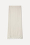 Women's Stone Color Lace Detailed A-Form Midi Skirt