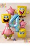 Spongebob Balloon & Patrick Balloon Set 4 Years Old - 7 Piece Spongebob Birthday Balloon Set