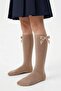 Light Beige Bowknot Knee Socks