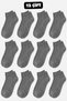 Women's Gray 12 Pairs Cotton Bootie Socks - 3