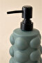 Bubbly Embossed Bubble Model Glass Liquid Soap Dispenser – with Black Pump – 400 Ml, 17 X 8 cm - 3