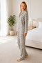 Women's Home Wear Comfortable Gray Pajama Set 4667 - 5