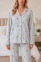 Women's Casual Flexible Loose Blue Pajama Set 4671 - 6