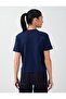 Navy Blue 100% Cotton Short Sleeve Basic Knitted T-Shirt - 5