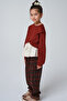 Shirt Detailed Knitwear Blouse and Checkered Pants Set - 3
