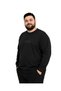 Men's Large Size Black Two-Thread Sweatshirt T-Shirt 5Xl-6Xl-7Xl-8Xl - 2