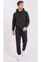Men's Three Thread Compact Hooded Kangaroo Pocket Soft Textured Cotton Inside Sweatpants Set - 3