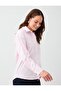 Pink Stripe Patterned Shiny Stone Long Sleeve Poplin Shirt - 3