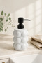 Bubbly Embossed Bubble Model Glass Liquid Soap Dispenser – with Black Pump – 400 Ml, 17 X 8 cm - 5