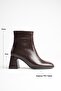 Women's Winter Thick Heeled Bitter Brown Boots & Booties - 2
