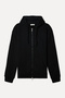 Men's Black Comfort Fit Hooded Zipper Sweatshirt