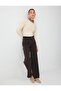 Bitter Brown High Waist Wide Leg Cotton Tencel Trousers - 2