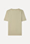 Men's Stone Color Printed Comfort Fit Crew Neck T-Shirt - 2