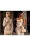 Skin Color Rustic Material Design Evening Dress Clutch Chain Strap Hand-Held Wedding Engagement Evening Bag - 3