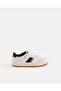 Boys White Material Block Skate Sneakers