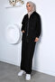 Stylish Energy Zippered Sweat Pants Hijab Double Set