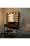 Dressing Table Vanity Style with Lighted Mirror Brown - 5